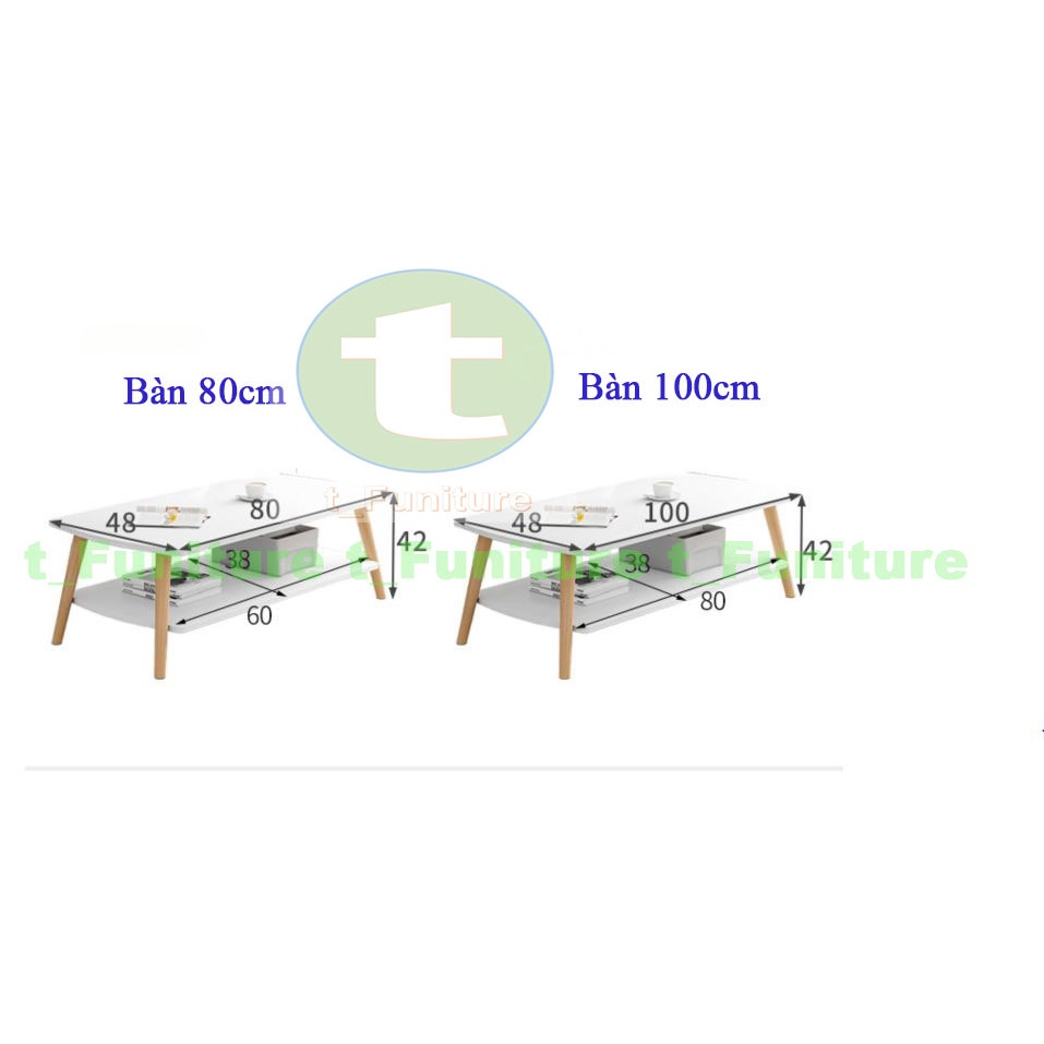 Bàn sofa, bàn trà 2 tầng phong cách Bắc Âu hiện đại, sang trọng