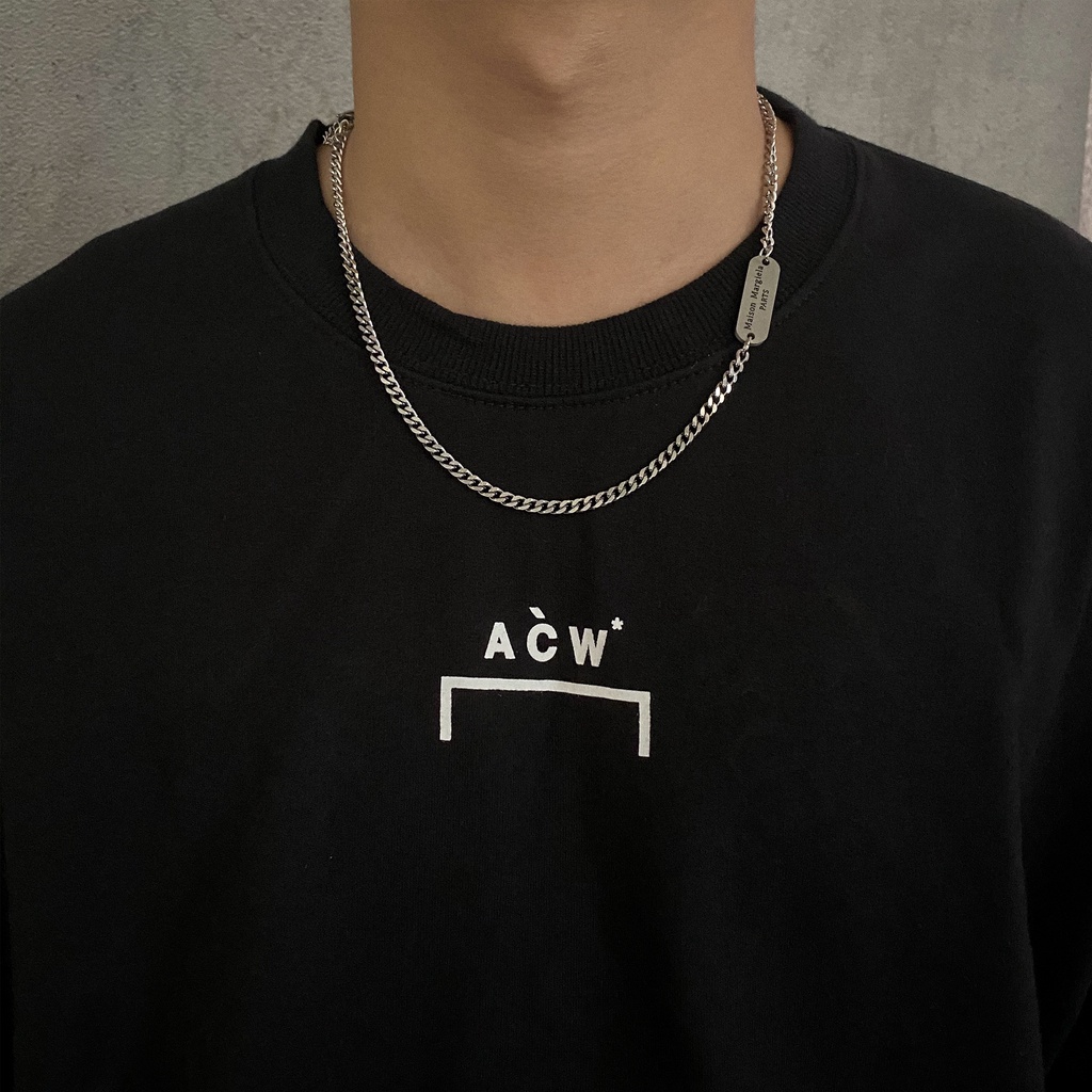 Vòng cổ Mặt Vuông Khắc Chữ Đơn Giản Cá Tính