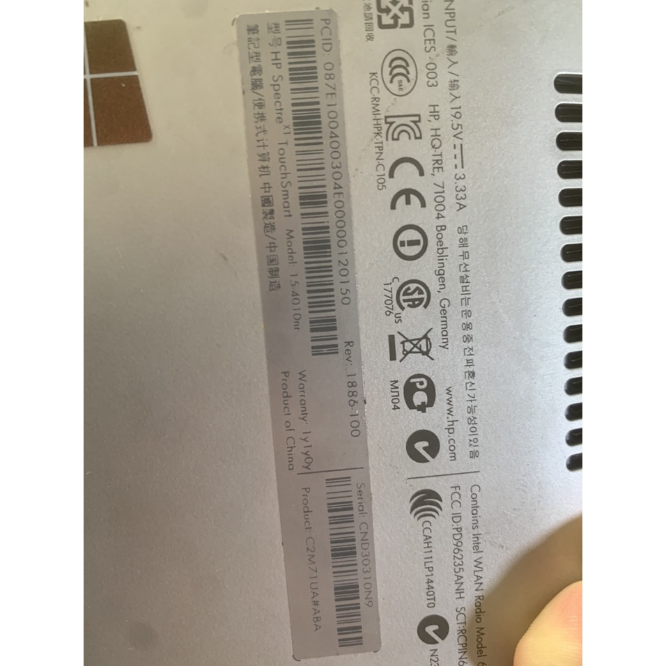 Laptop HP ENVY Spectre XT 15-4010NR Ultrabook /i7-3517U/8GB RAM/120GB SSD màn hình 15.6 Inch chạm cảm ứng