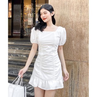 Đầm cổ vuông đuôi cá