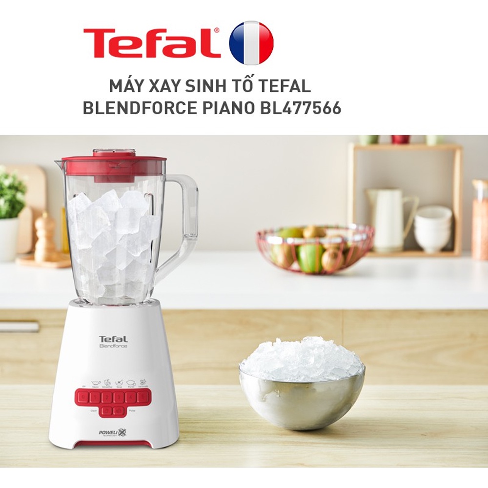 Máy Xay Sinh Tố Thương Hiệu Pháp Tefal Blendforce Piano BL477566 Đỏ – Hàng Chính Hãng – Bảo Hành 24 Tháng