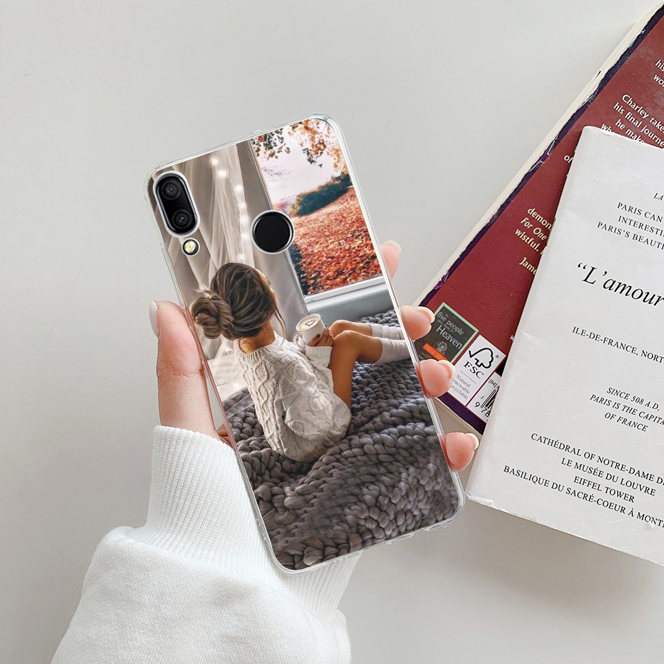 Ốp điện thoại TPU mềm in họa tiết hoạt hình bông hoa xinh xắn cho Huawei Nova 3i 3e