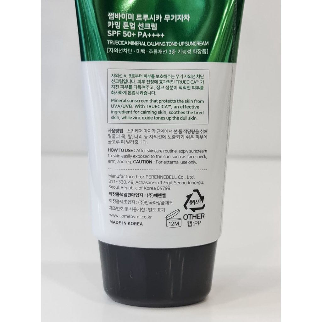 Kem Chống Nắng Dành Cho Da Mụn Some By Mi Truecica Mineral Calming Tone-up Suncream SPF50+ PA++++ 50ml Hàn Quốc