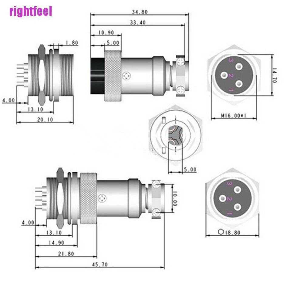 1 Aviation Gx16 Cáp 2-10pin