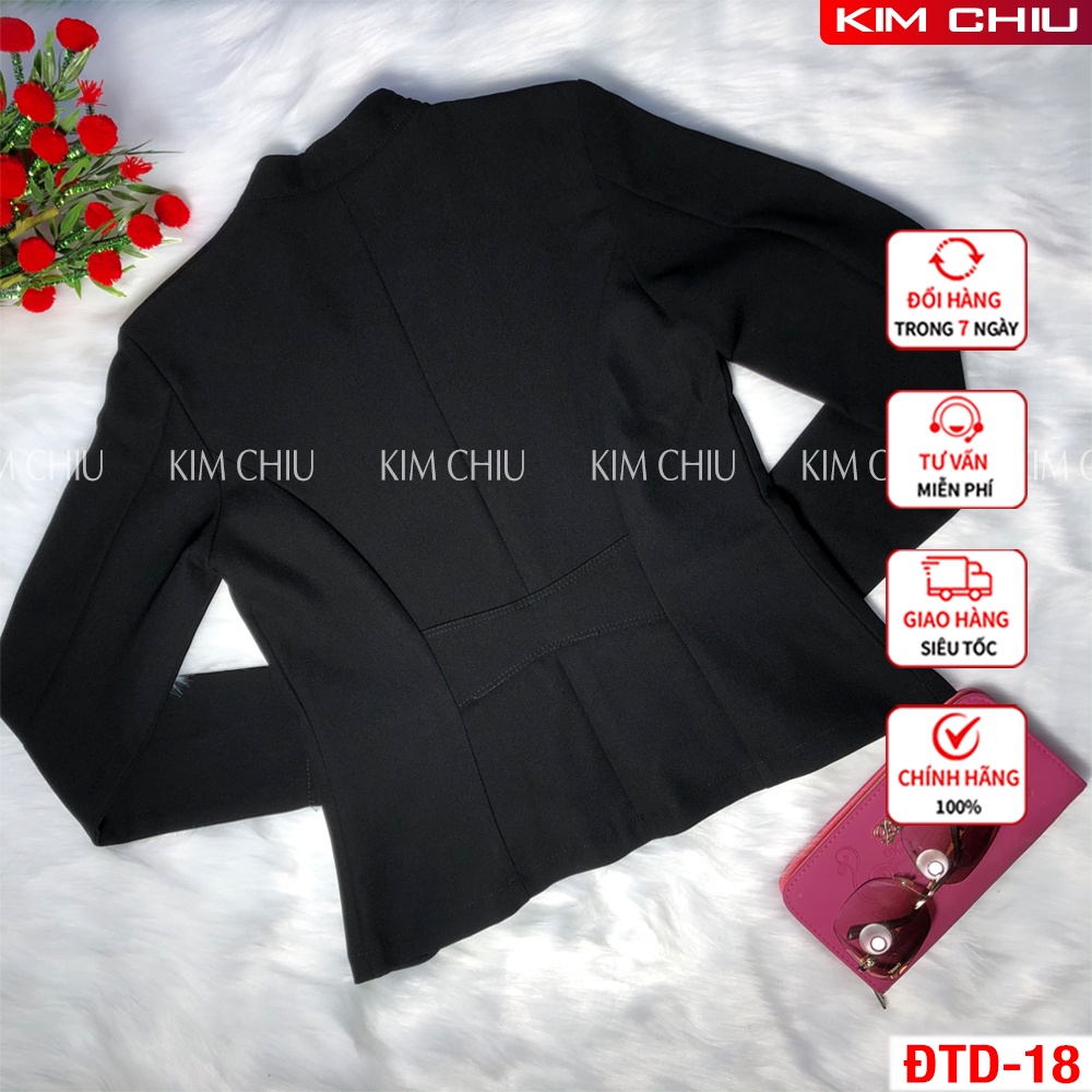 Áo Vest nữ công sở cao cấp Kim Chiu phối viền, vải tuyết mưa tay dài Form đẹp từng đường kim mũi chỉ VTD-18