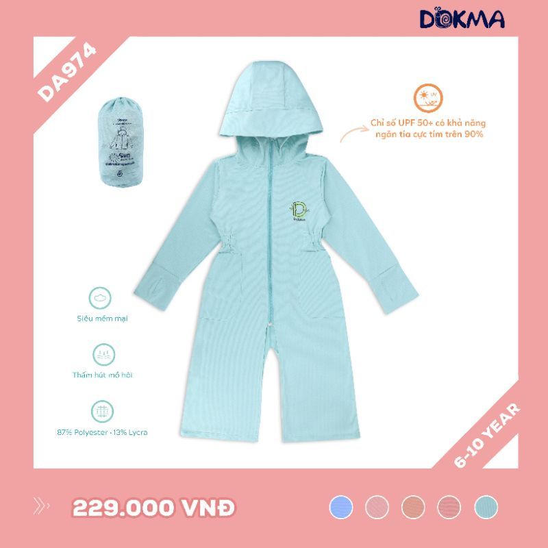 Áo chống nắng dáng dài Dokma 6-10Y