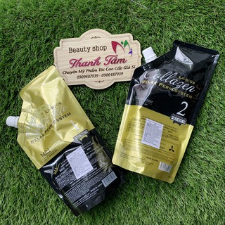 Thuốc duỗi tóc cao cấp siêu bóng mượt Collagen LaBios 400mlx2