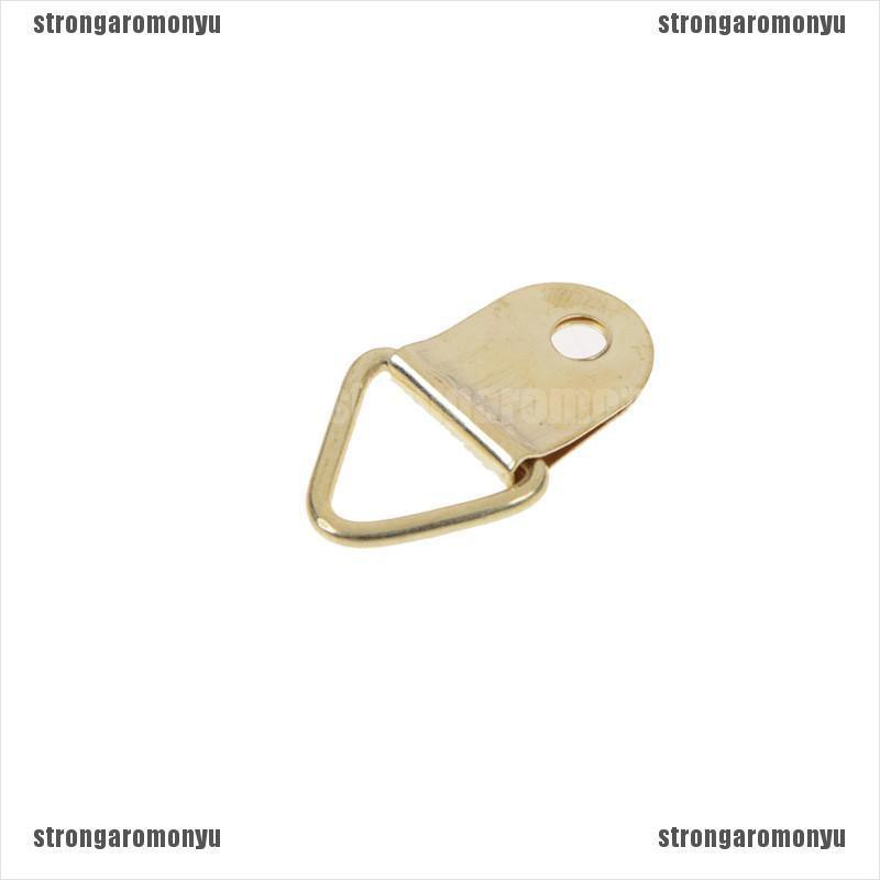 [STR] Set 20 Móc Treo Khung Ảnh Tam Giác Hình Chữ D Bằng Đồng Thau Màu Vàng Kim