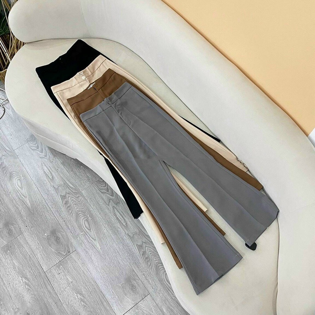 Quần Ống Loe Cạp Cao  Hách Dáng Tôn Vòng 3 Chất Vải Tuyết Mưa Siêu Đẹp Massec House GG2207