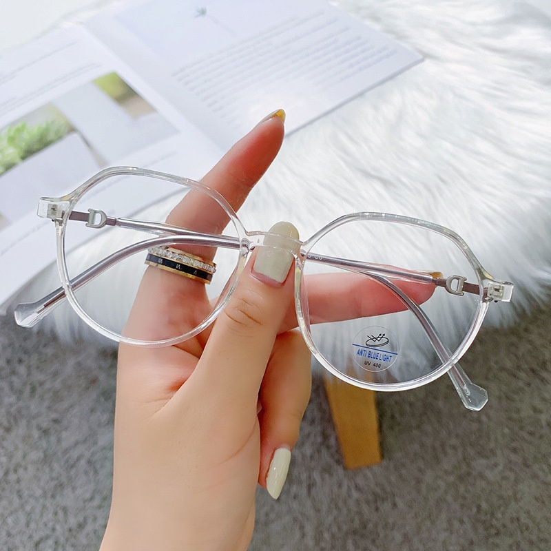 Mắt Kính Gọng Tròn Chống Ánh Sáng Xanh Hình Chữ D Thời Trang Hàn Quốc Cổ Điển
