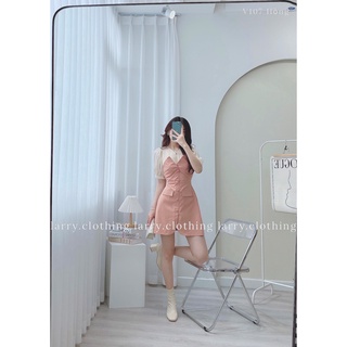 Váy Tay Phồng Kết Nút Phong Cách Hàn Quốc Hiện Đại V107
