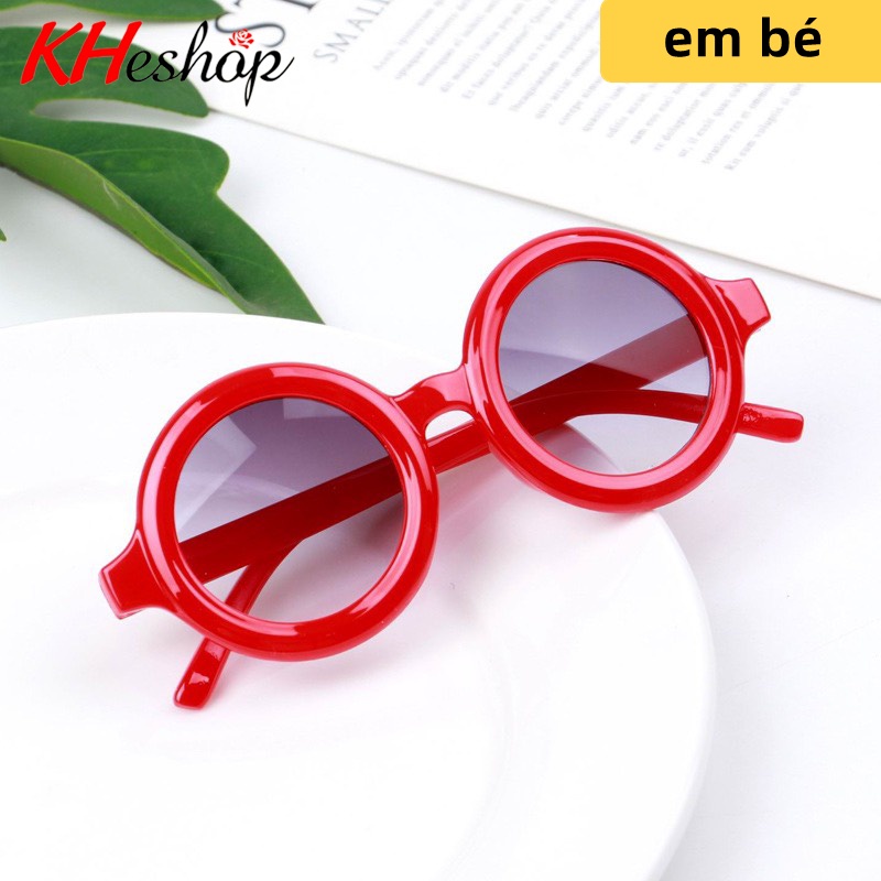 [Kính đẹp nhất thế giới] Dành cho Bé Trai Bé Gái, gọng tròn bóng phong cách Retro dễ thương nhiều màu sặc sỡ mã Y1558