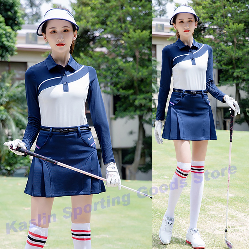 Áo polo Tay Dài Màu Tương Phản Dành Cho Nữ Chơi Golf
