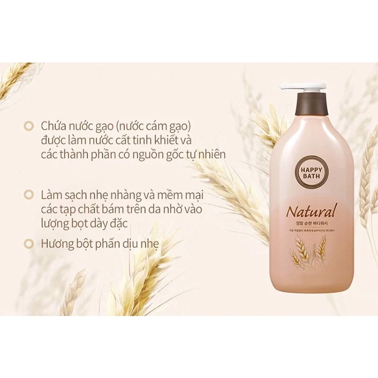 Sữa tắm HAPPY BATH Natural Body Wash Hàn Quốc đủ màu hương thơm quyến rũ và dưỡng mịn da 900g | WebRaoVat - webraovat.net.vn
