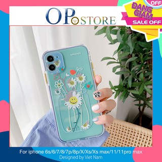 [Sale Sốc]Ốp iphone - ốp lưng viền trong lọ hoa cúc trắng iphone 7plus/8plus/x/xs/xsmax/11/11promax - A1-1-TR