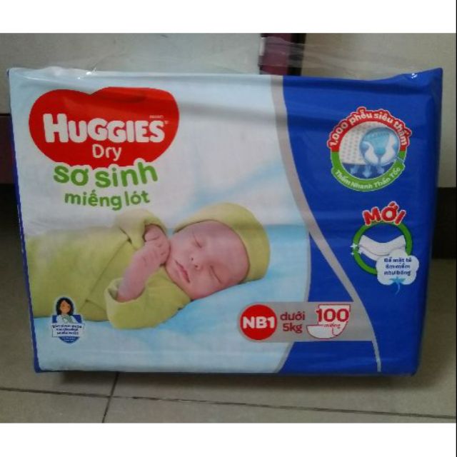 Miếng lót sơ sinh Huggies NB1 (100 miếng)