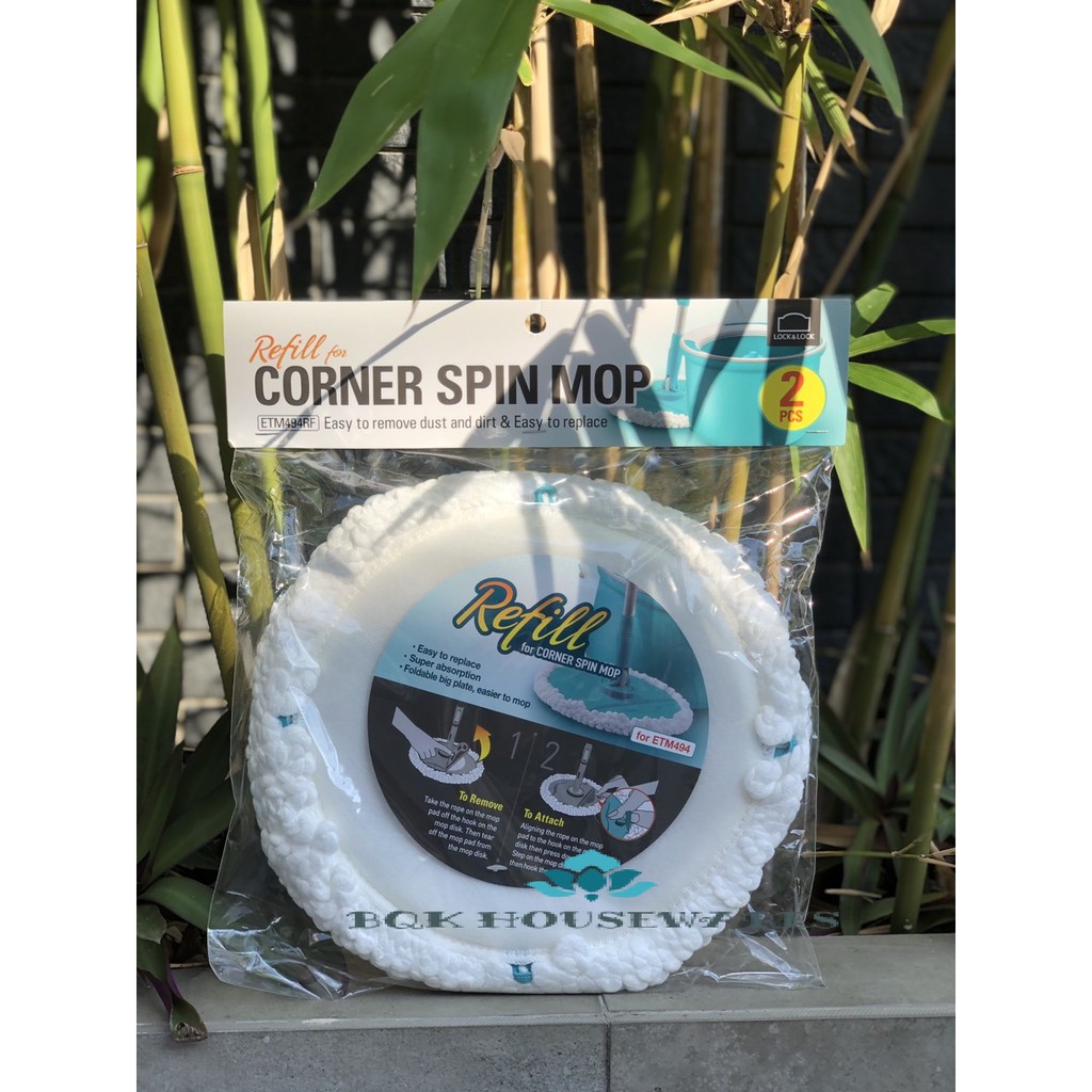 Bộ 2 Bông Lau Thay Thế Của Bộ Lau Nhà Corner Spin Mop ETM494