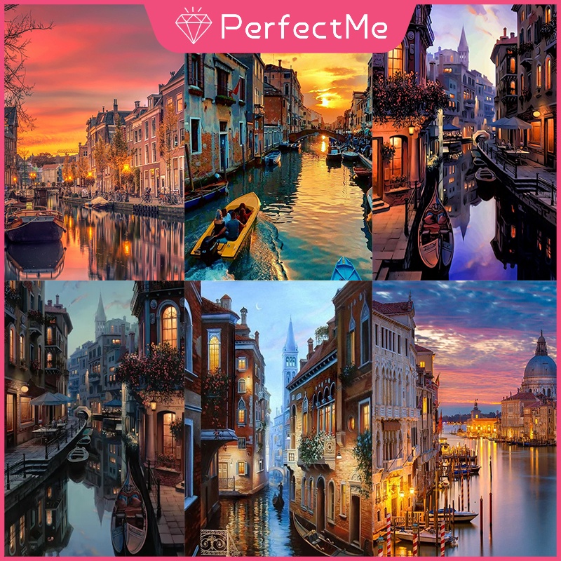 Bộ Tranh Đính Đá 5D Tự Làm 40x50cm Hình Phong Cảnh Độc Đáo