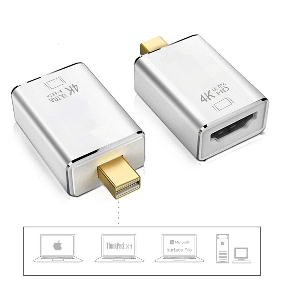 Bộ Chuyển Đổi Mini Displayport (Thunderbolt 2.0) Sang Hdmi 4k Mini Dp Sang Hdmi Cho Macbook Air / Imac / Macbook Pro / Surface Pro 3 / 4 / 5 | BigBuy360 - bigbuy360.vn