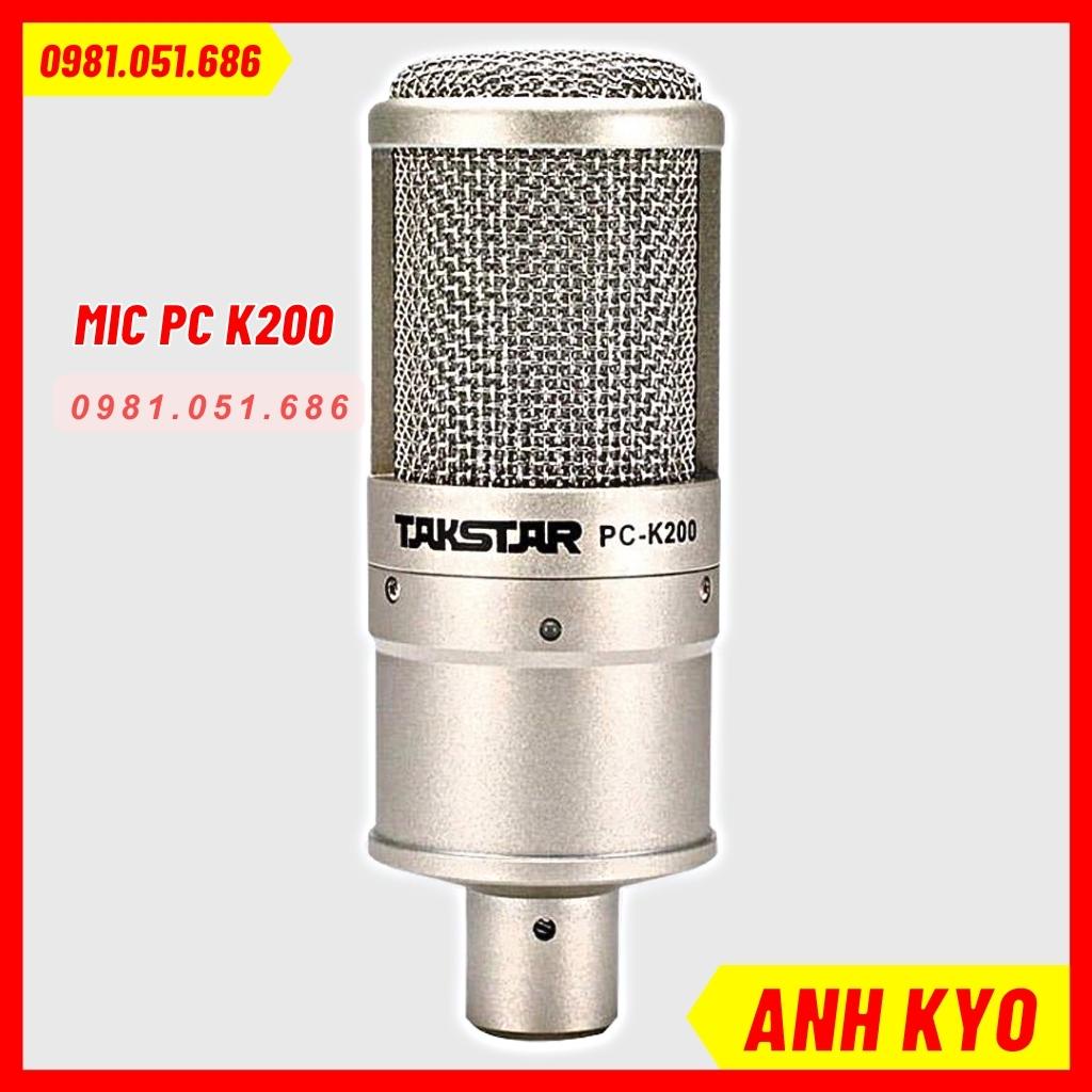 Micro Takstar PC K200 Thu Âm Chuyên Nghiệp Kèm Nguồn Phantom 48v Dây Giắc Đầy Đủ Theo Kèm