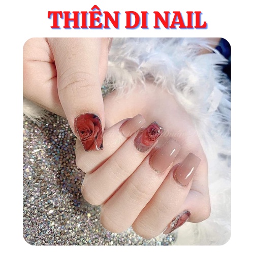 Sơn thạch nude bobo, sơn gel thạch màu nude hoa hồng Thiên Di Nail