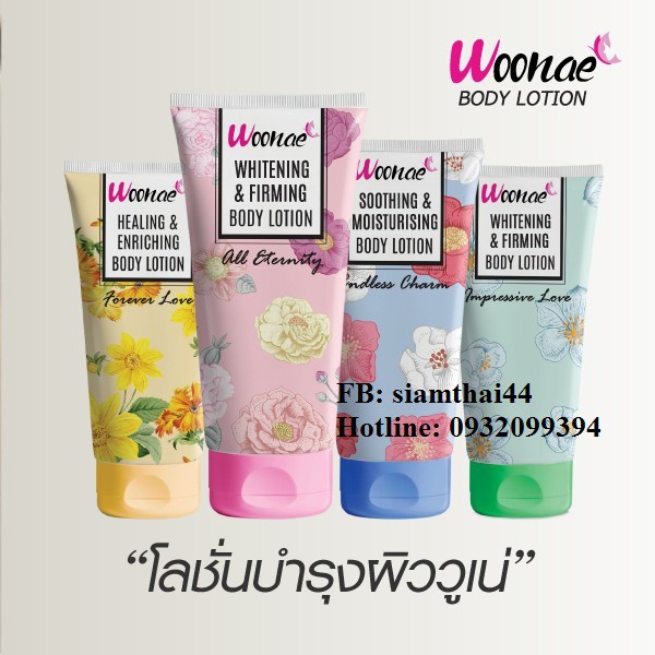 Lotion Nước Hoa Woonae Làm Dịu Dưỡng Trắng Hồng Toàn Thân 200ml