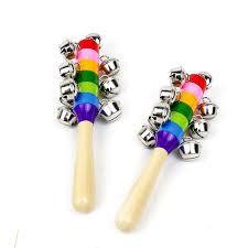 Đồ chơi xúc xắc 10 chuông cán gỗ cho trẻ sơ sinh