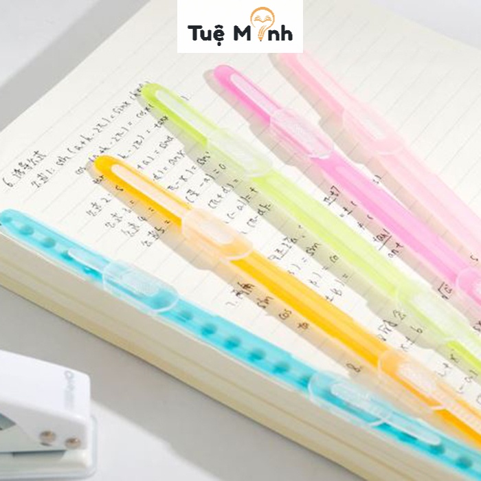 Set 3 thanh cài nẹp tài liệu K50 màu Pastel thanh kẹp đóng gáy sổ tiện lợi đẹp mắt