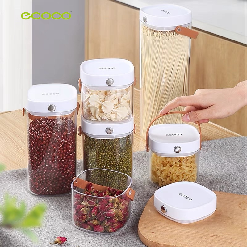 Lọ, Hũ bảo quản thực phẩm ECOCO nắp khoá kín chống ấm mốc,côn trùng |Hộp lưu trữ thức ăn để tủ lạnh có quai xách đủ size