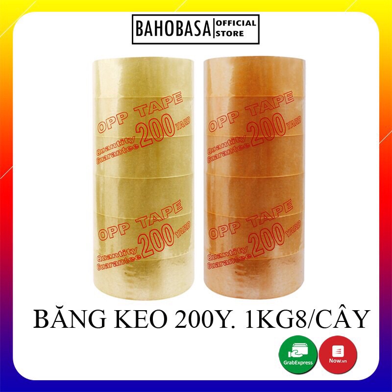 Băng keo trong, đục 200 yard gồm 6 cuộn