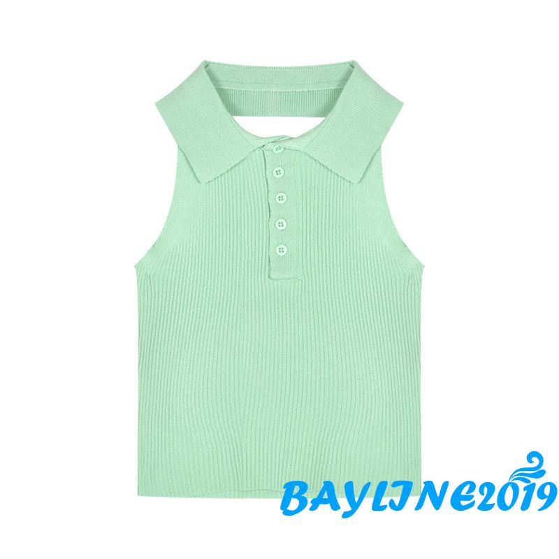 BAY-Áo croptop sát nách hở lưng ôm dáng màu trơn cổ yếm màu trắng/đen/xanh lá/tím/xanh lá bạc hà cho nữ