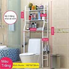 Kệ 3 tầng sau bồn cầu trong nhà vệ sinh giá lưu trữ đa chức năng