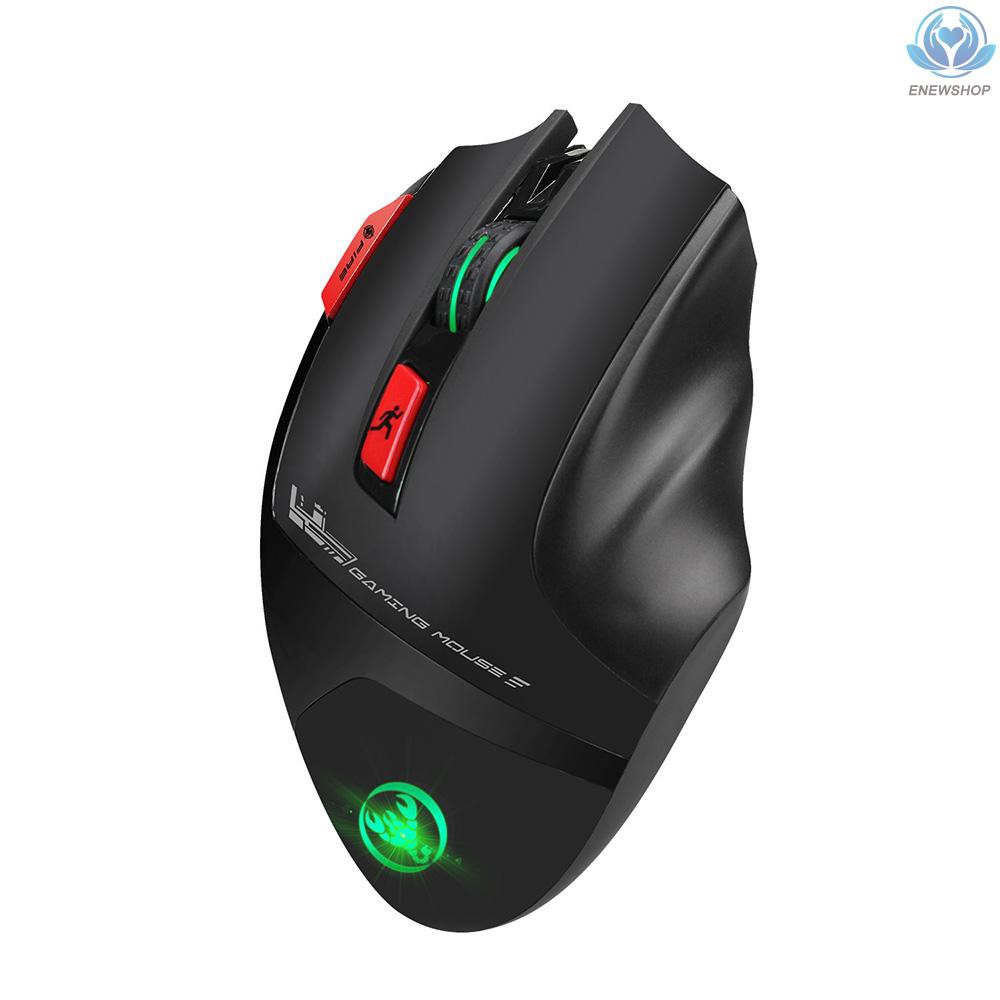 【enew】HXSJ T88 Wireless Gaming Mouse Rechargeable 7 Key Ergonomic Design Macro Programming Adjustable 4800DPI Optical Computer Mouse 2.4Hz Mice for PC Laptop