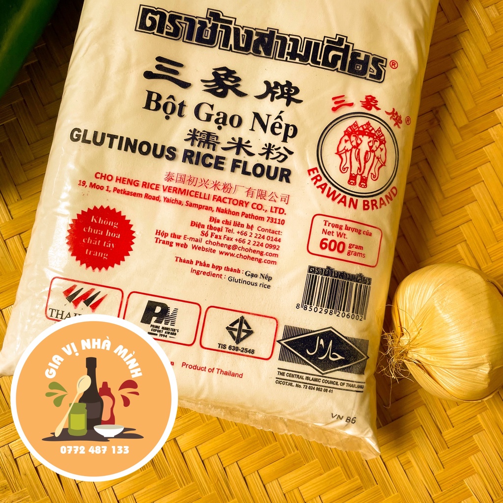 BỘT NẾP THÁI LAN HIỆU CON VOI 600GR