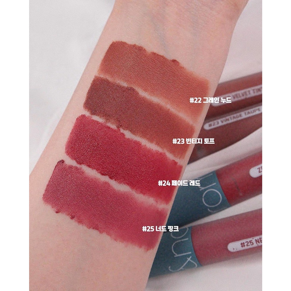 [Rom&amp;nd] [Vitage Series] Son kem lì, lên màu chuẩn, mịn môi Hàn Quốc Romand Zero Velvet Tint 5.5g