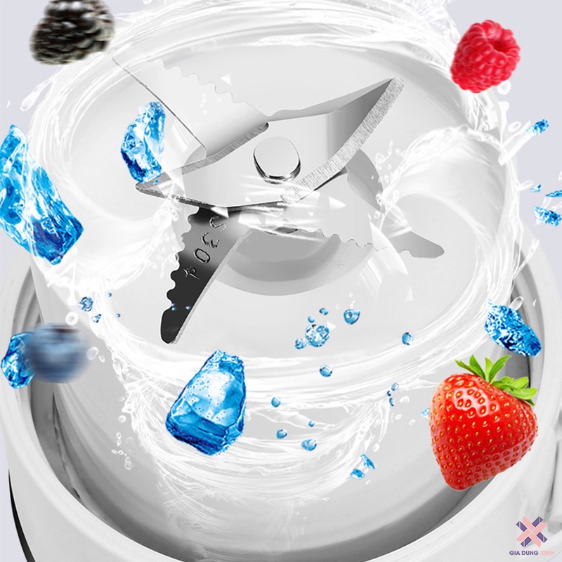 Máy Xay Sinh Tố Mini Cầm Tay JUICER 300ml Sạc USB, Máy Ép Trái Cây Mini 6 Lưỡi Cao Cấp