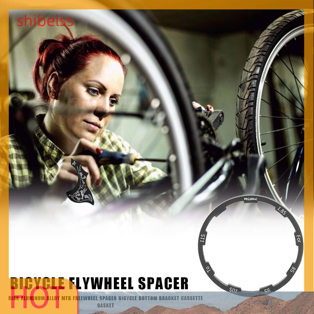 （ʚshibelss）RISK Bicycle Flywheel Spacer MTB Bike Grooved Hub Washer Cassette Gasket