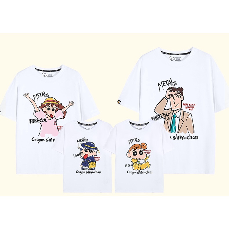 Áo Gia Đình Familylove - Mẫu Áo Đồng Phục Gia Đình Shin Metal Cyayon Shin-chan Đáng Yêu  Chất Liệu Cotton 100% Co Giãn