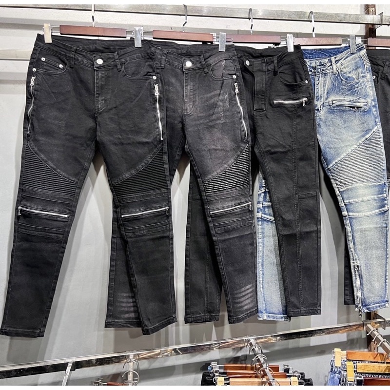 Quần jeans dài thời trang nam có hoạ tiết khoá vân kẻ dập, Quần bò nam phong cách hàn quốc btshop từ 28 đến 32.