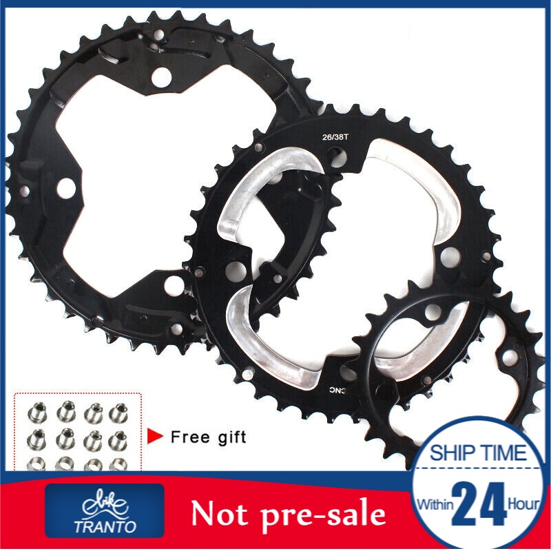 Bánh xích đôi / ba 24 / 26 / 32 / 38 / 42T 104 / 64BCD Xích Crankset Bánh xích MTB Xe đạp 10 tốc độ Vòng xích