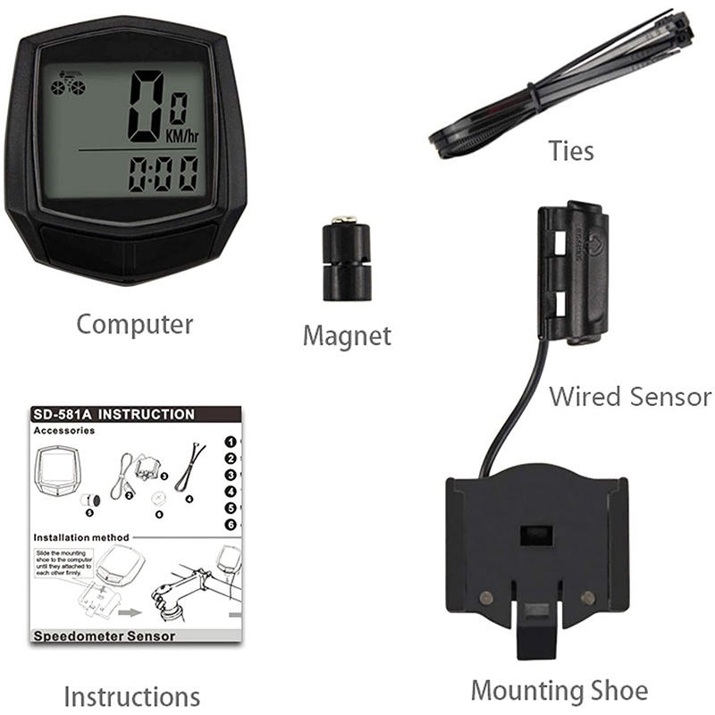 Đồng hồ điện tử đo tốc độ xe đạp có màn hình LCD chất lượng cao tiện dụng