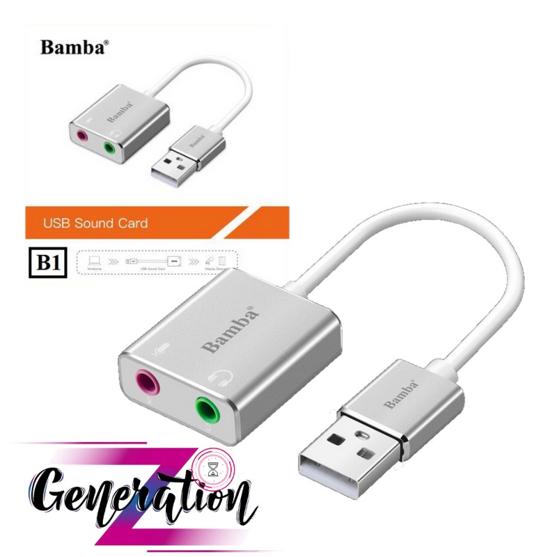 USB SOUND 7.1 BAMBA B1 - Cáp Chuyển USB ra cổng audio 3.5