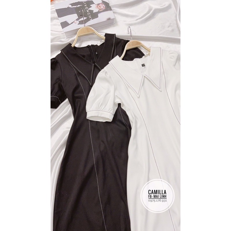 ⚡️BÁN SỈ⚡️Đầm xoè chữ A phối chỉ khác màu | BigBuy360 - bigbuy360.vn