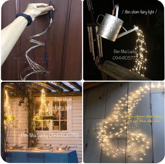 Đèn chùm đom đóm nhiều màu ( chùm fairy light) xài điện