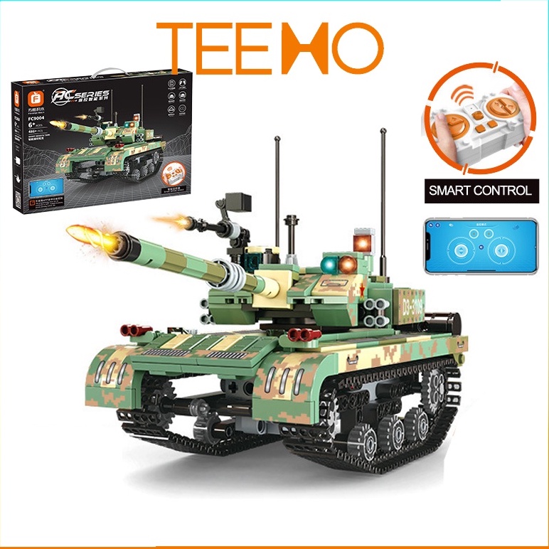 Xe tăng điều khiển từ xa bánh xích t90 lắp ráp lego TEEMO LG 20