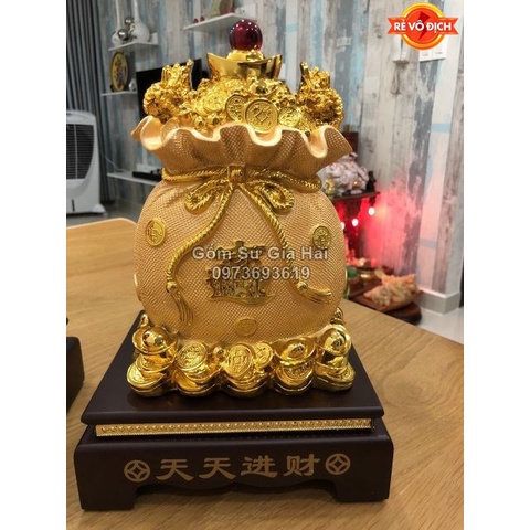 Túi vàng Kim Bảo Chiêu Tài Lộc Cao 33cm