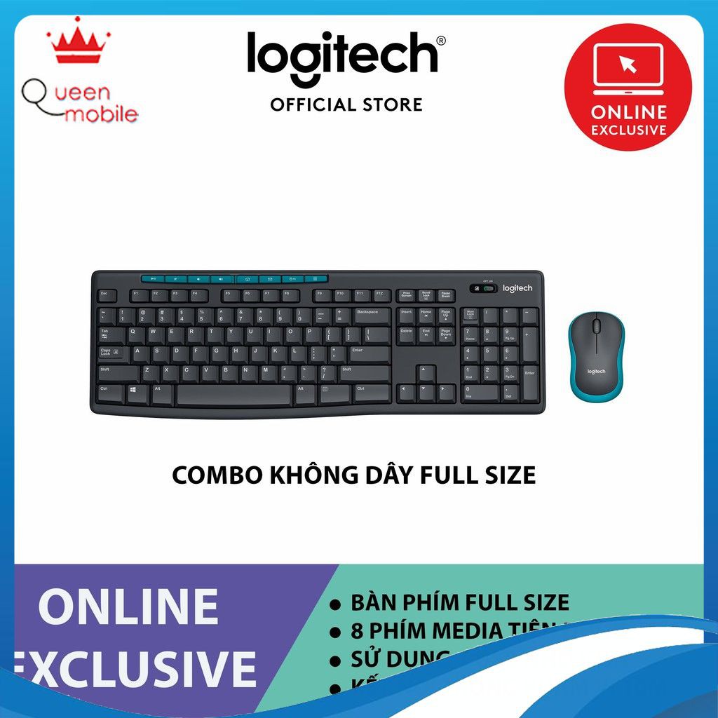 [Trả góp 0% LS] Bộ bàn phím và chuột không dây Logitech MK275