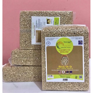 Gạo lứt hữu cơ Japonica J02 Đồng Phú. Đóng túi 1kg hút chân không