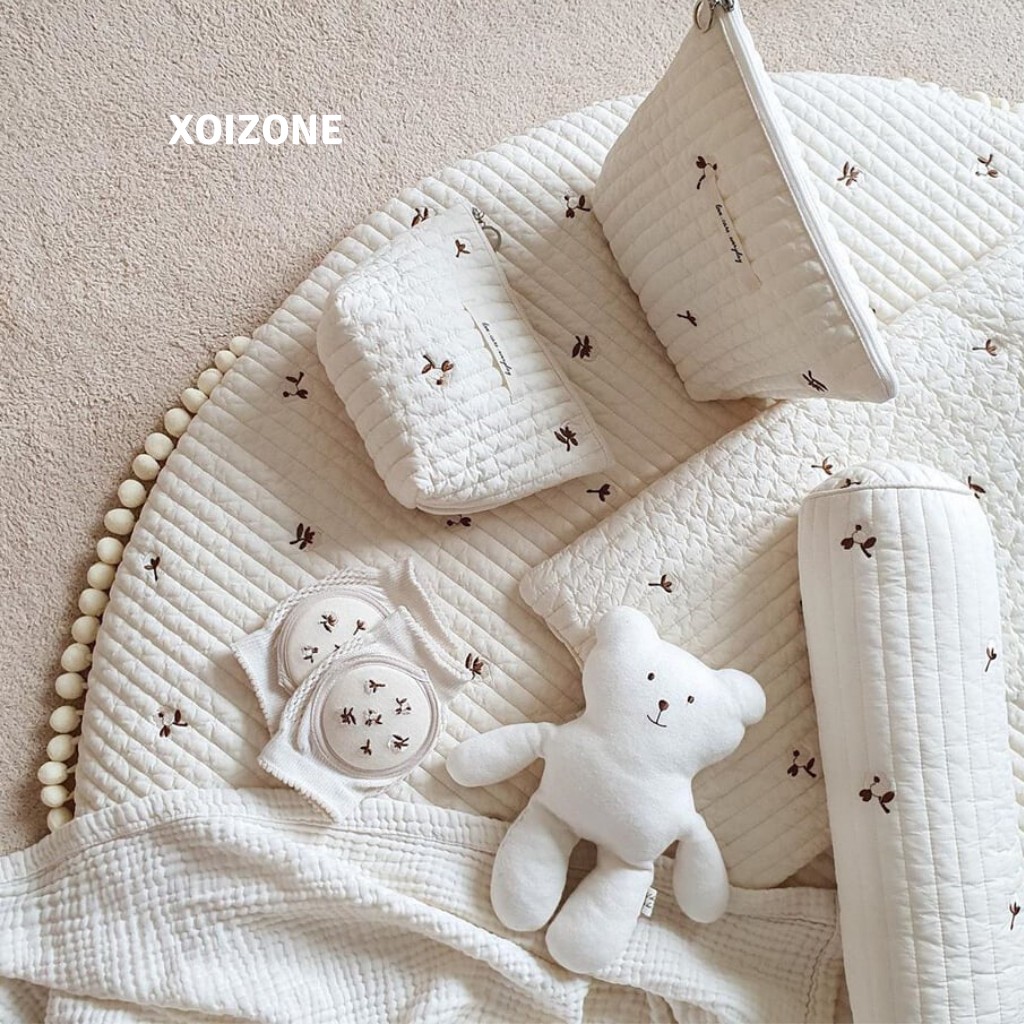 Nệm tròn Dottodot &amp; Chezbebe Hàn Quốc cotton handmade chống trượt cho bé tập bò (Có sẵn)