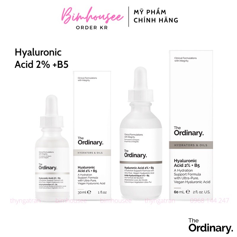 [Có bill] Tinh chất phục hồi dưỡng ẩm da The Ordinary HYALURONIC ACID 2% + B5